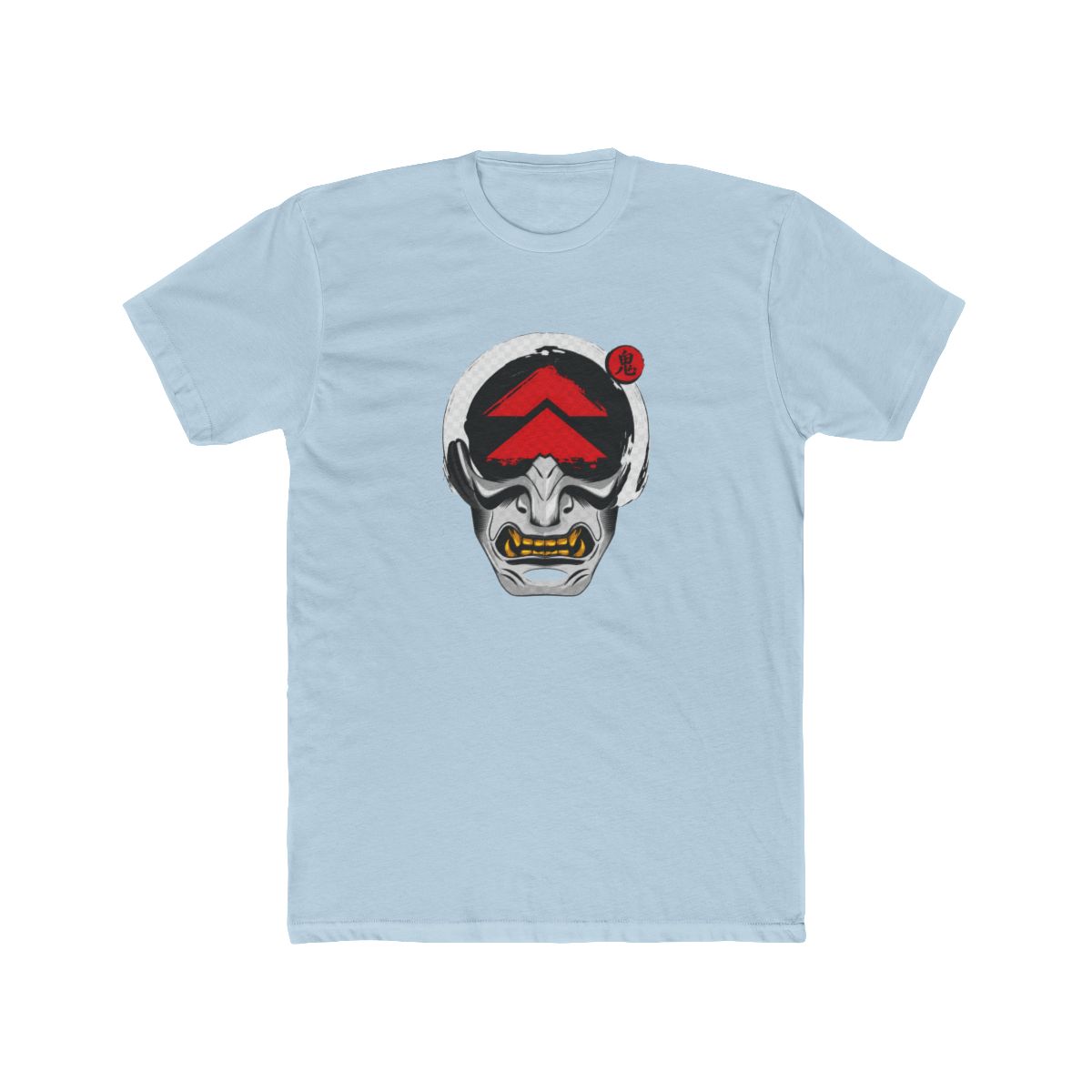 Ghost Samurai Mask on black T Shirt - alternate angle 3, merchandise