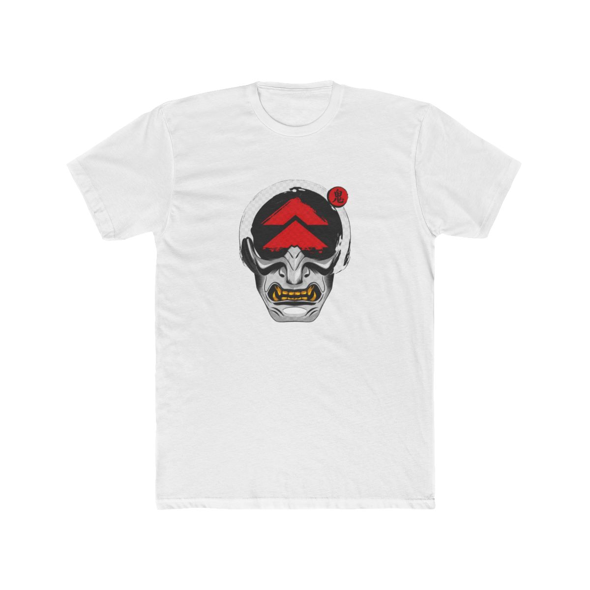 Ghost Samurai Mask on black T Shirt