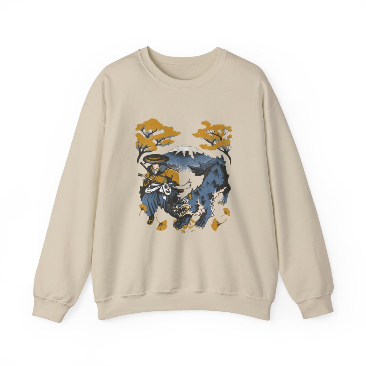 Ghost of Yotei Green Sweatshirt - Atsu, Wolf & Mount Yotei - alternate angle 2, merchandise