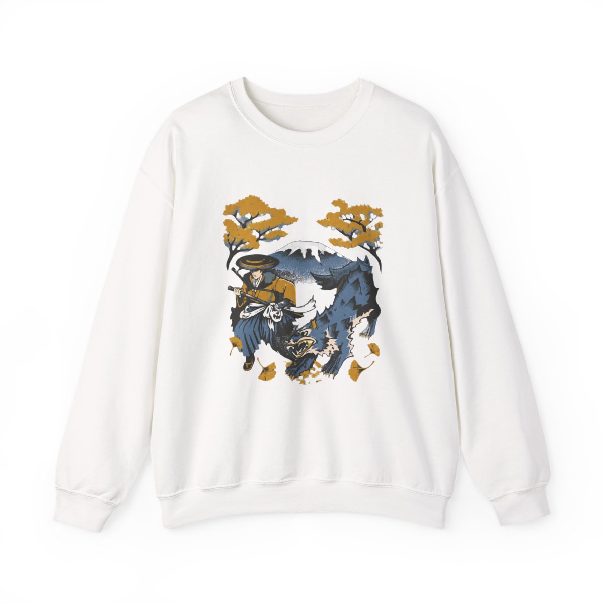 Ghost of Yotei Green Sweatshirt - Atsu, Wolf & Mount Yotei - alternate angle 3, merchandise