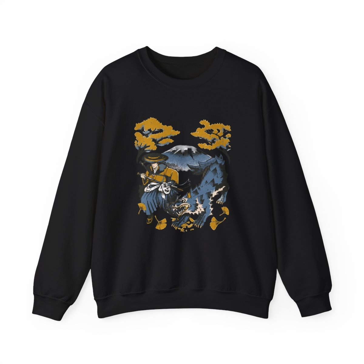Ghost of Yotei Green Sweatshirt - Atsu, Wolf & Mount Yotei - alternate angle 5, merchandise