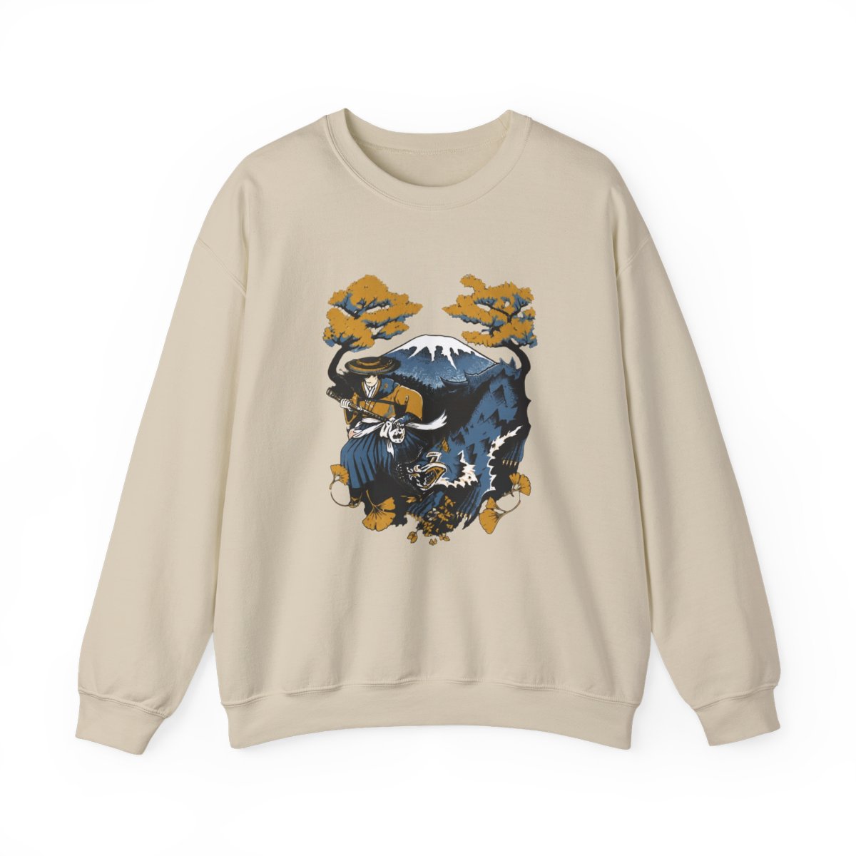 Ghost of Yotei Black Sweatshirt - Atsu, Wolf & Mount Yotei - alternate angle 4, merchandise