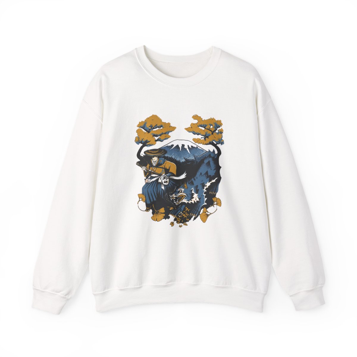Ghost of Yotei Black Sweatshirt - Atsu, Wolf & Mount Yotei - alternate angle 2, merchandise